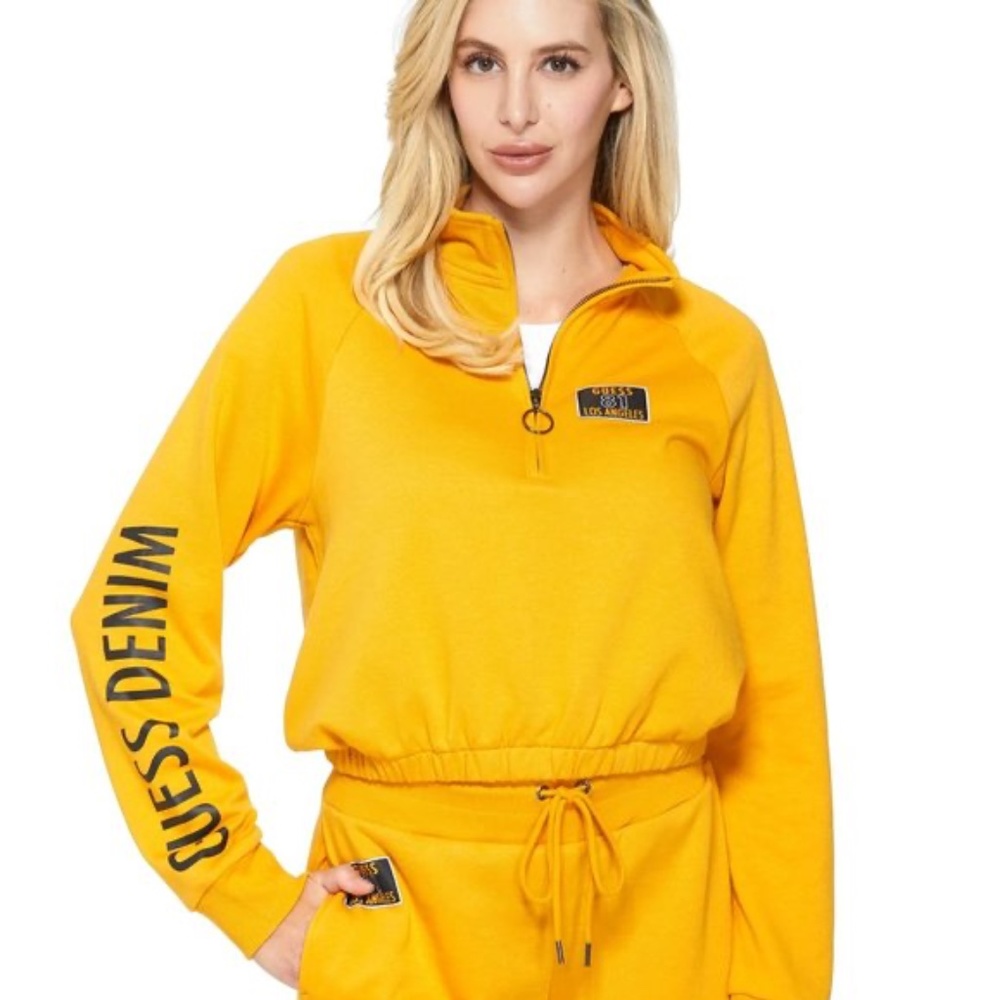 [NWT] GUESS Rina Half-Zip Cropped Pullover